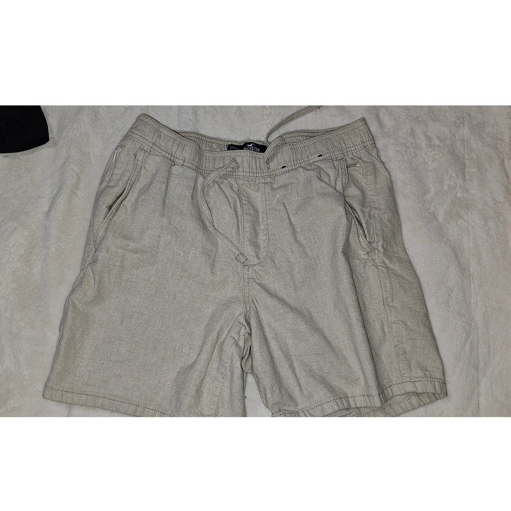 Hollister Epic Flex Jogger Shorts Tan Khaki Elastic Waist Drawstring Womens S
